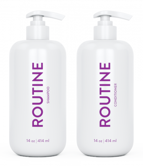 Routine Shampoo and Conditioner are scientifically formulated to end bad hair days by strengthening hair and reducing breakage